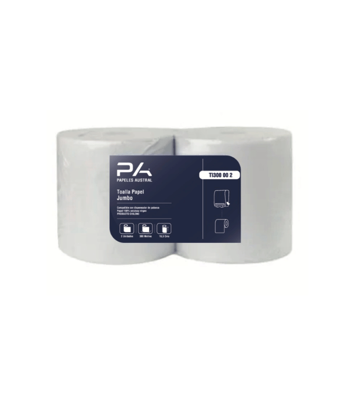 TOALLA 300 MTS X 2 Toalla de papel 300 metros x 2 rollos - Papeles Austral