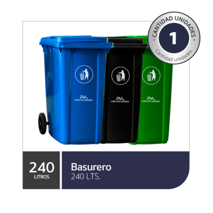 Basurero 240 Litros con Ruedas – Contenedor Exterior