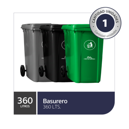 Basurero 360 Litros con Ruedas – Contenedor Exterior